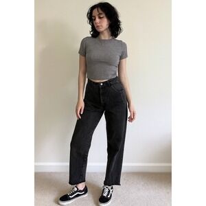 Vintage Levi's Silver Tab Black High Waisted Straight Leg Cut Off Hem- Size 10